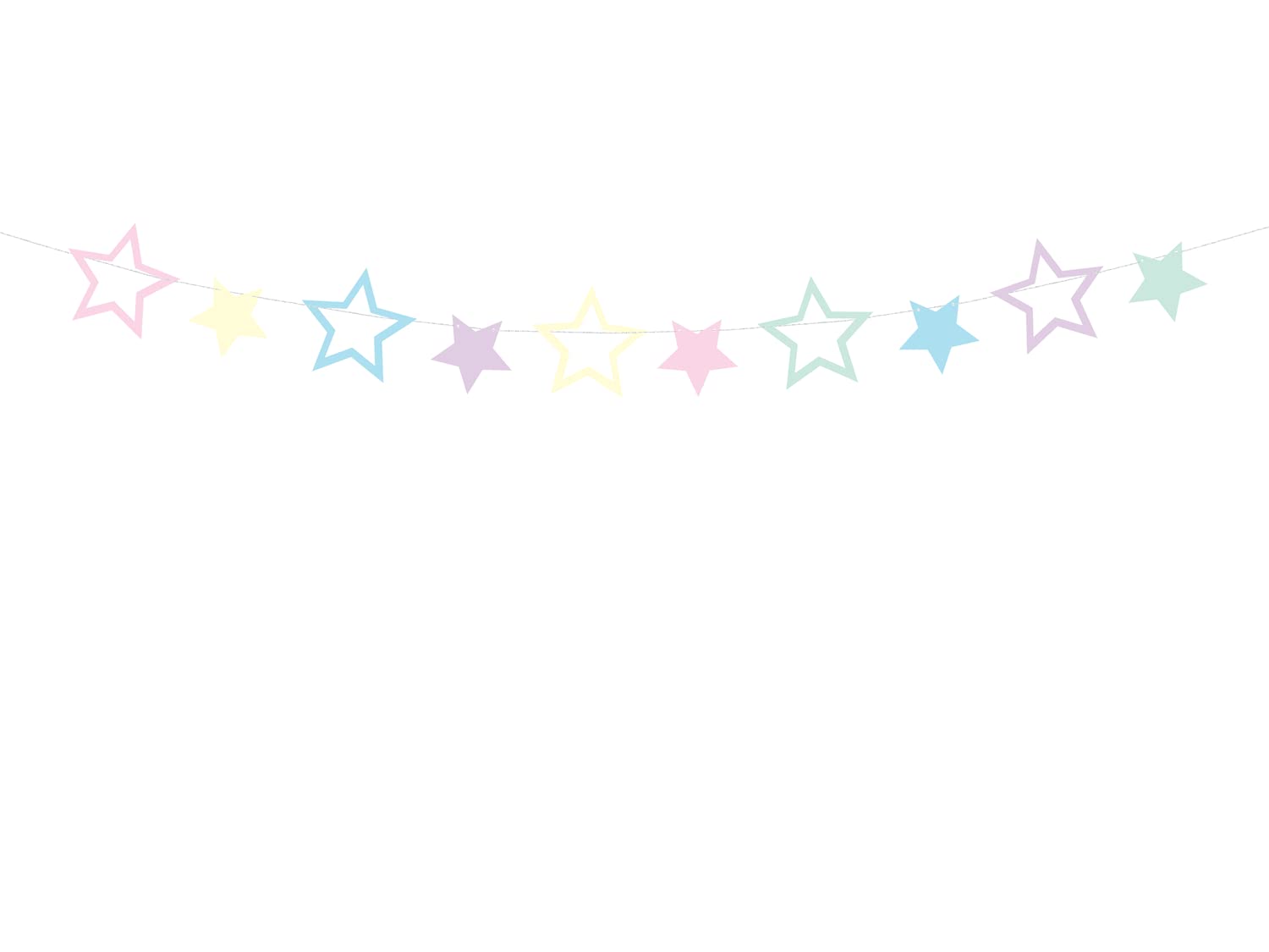 PartyDeco Girlande Sterne rosa Gold 36m Silvester Fasching Weihnachten Hochzeit Geburtstag