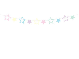 PartyDeco Girlande Sterne rosa Gold 36m Silvester Fasching Weihnachten Hochzeit Geburtstag