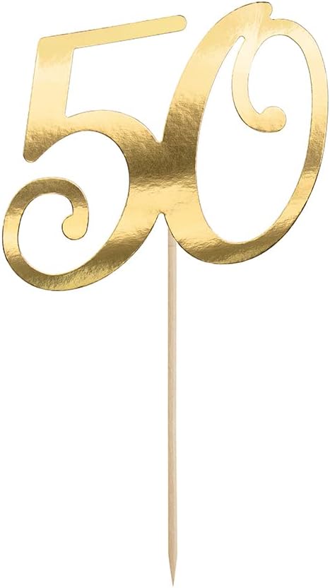 Cake Topper '50' 20,5cm Tortendeko Kuchendeko Cupcake Kuchen Torten Geburtstag Jubiläum