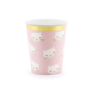 Shape Folienballon "Katze mit Sternen" Rosa/Gold | 48 x 36cm