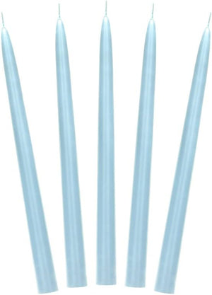 Kerze, matt, hellblau, Höhe 24 Zentimeter. Brenndauer von 1 Stück ca. 6 Stunden. Verpackung: 1 Packung enthält 10 Stück SDMAT-008
