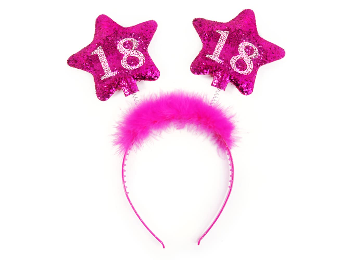 PartyDeco Haarreif Zahl #18 Pink