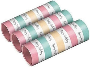 Amscan - Luftschlangen Happy Birthday, 3 Packungen, pastellfarben, Partydeko, Geburtstag