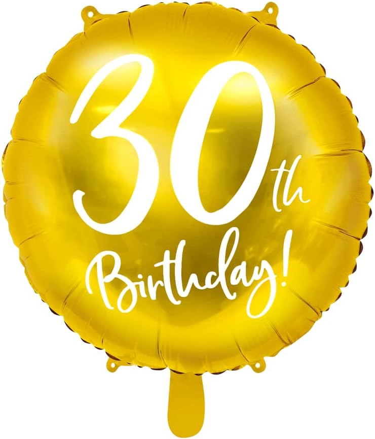 ABC18 Folienballon "30th Birthday" | Ø 45 cm Gold