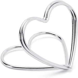 Tischkartenhalter Metall Herz 2,5 cm x 10 Stück Kartenhalter Fotohalter Clip für Hochzeit Silber Partydeko Hochzeitsdeko