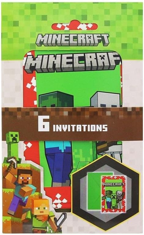 Minecraft Party 6 Einladungskarten & Umschläge