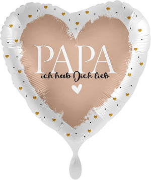 Herzballon Folienballon Vatertag, Papa ich hab Dich lieb. ca. 43 cm