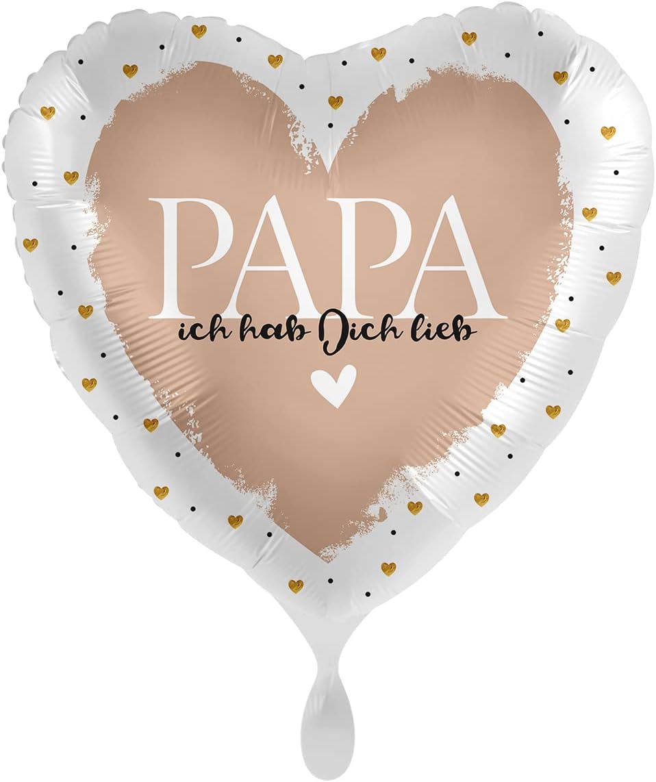 Herzballon Folienballon Vatertag, Papa ich hab Dich lieb. ca. 43 cm
