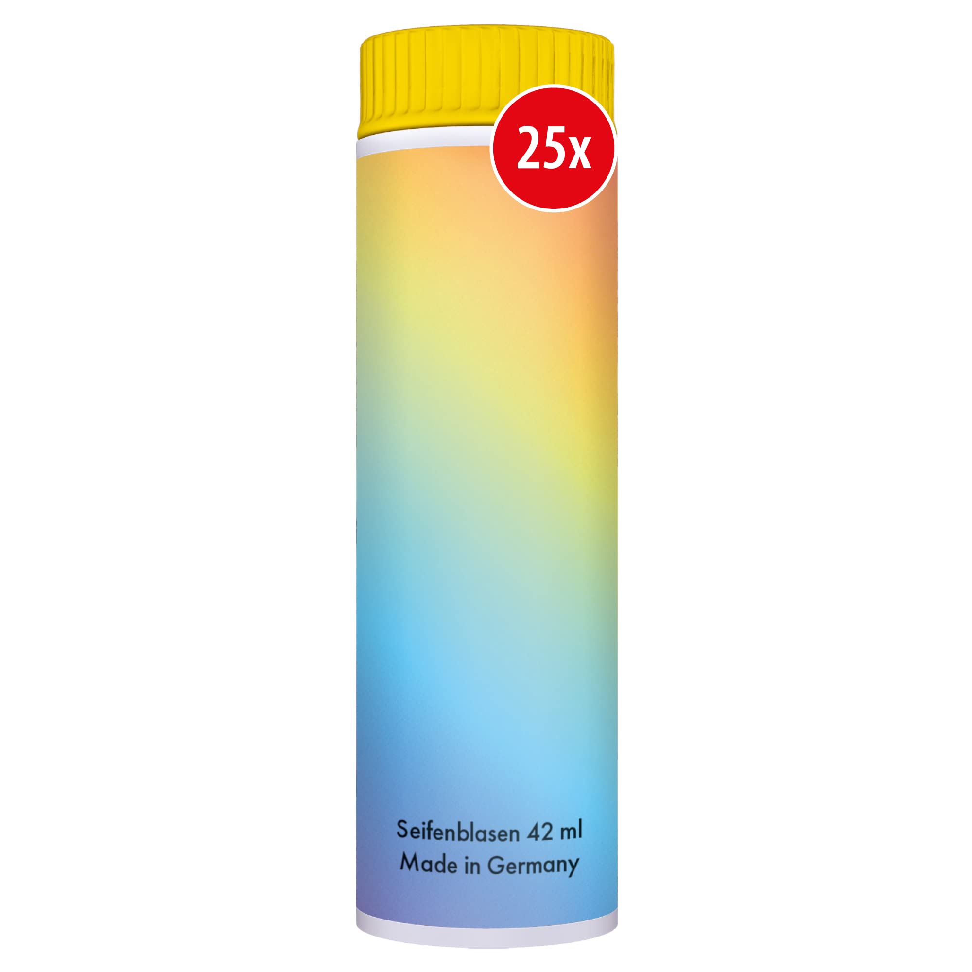 PUSTEFIX - 420869210 Seifenblasen Set I 25 x Klassik 42ml I Bunte Rainbow Bubbles Made in Germany I Seifenblasen für Hochzeit, Kindergeburtstag, Standesamt, Polterabend I 25 x 42 ml Vorteilspack