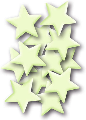 HERMA 15019 Leuchtsterne Kinderzimmer klein mini, 12 Stück, selbstklebend, leuchtende Sterne Aufkleber Wandsticker, Leuchtsticker aus Plastik zur Sternenhimmel Dekoration für Kinder Mädchen Jungen