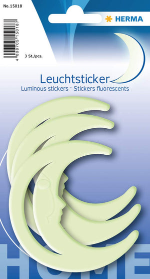 HERMA 15019 Leuchtsterne Kinderzimmer klein mini, 12 Stück, selbstklebend, leuchtende Sterne Aufkleber Wandsticker, Leuchtsticker aus Plastik zur Sternenhimmel Dekoration für Kinder Mädchen Jungen