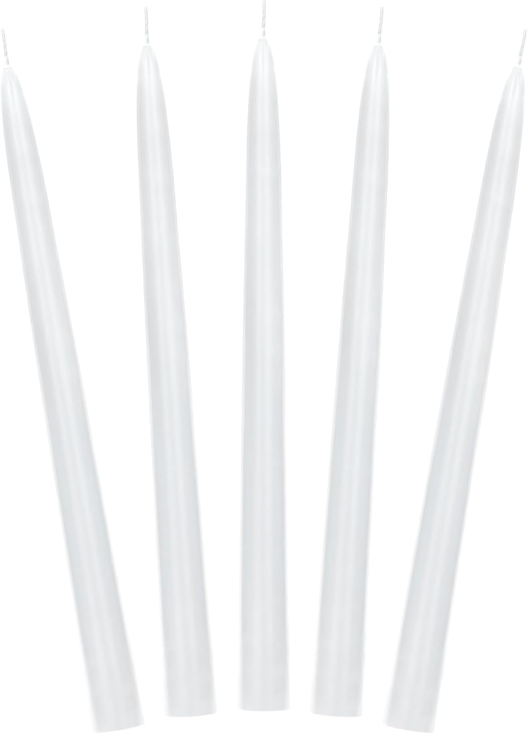 PartyDeco Stabkerzen 24cm x 10 Stück - Leuchterkerzen Tafelkerzen Spitzkerzen für Geburtstag Hochzeit Party - Weihnachtskerzen Adventskerzen - Weiß Matt