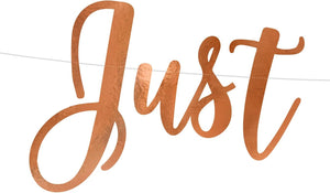 Partydeco Banner Just Married Rosegold