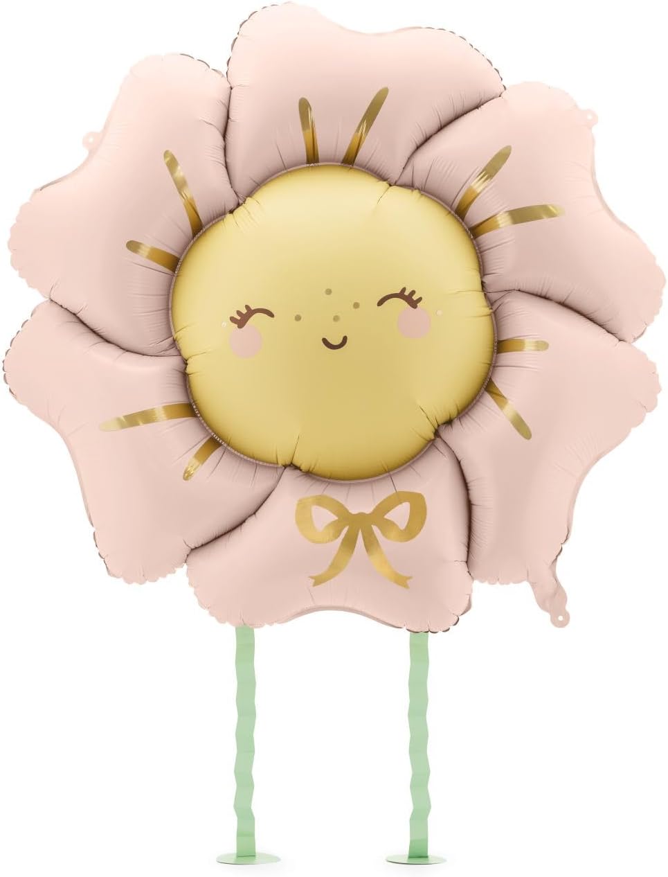 PartyDeco Airwalker Folienballon Blume 104x104 cm | Rosarot