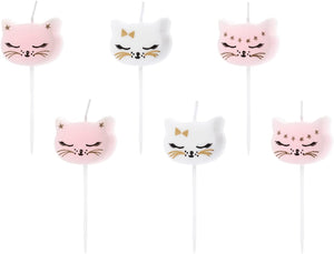 PartyDeco Geburtstagskerzen Kätzchen | 2 cm - 6 STK.
