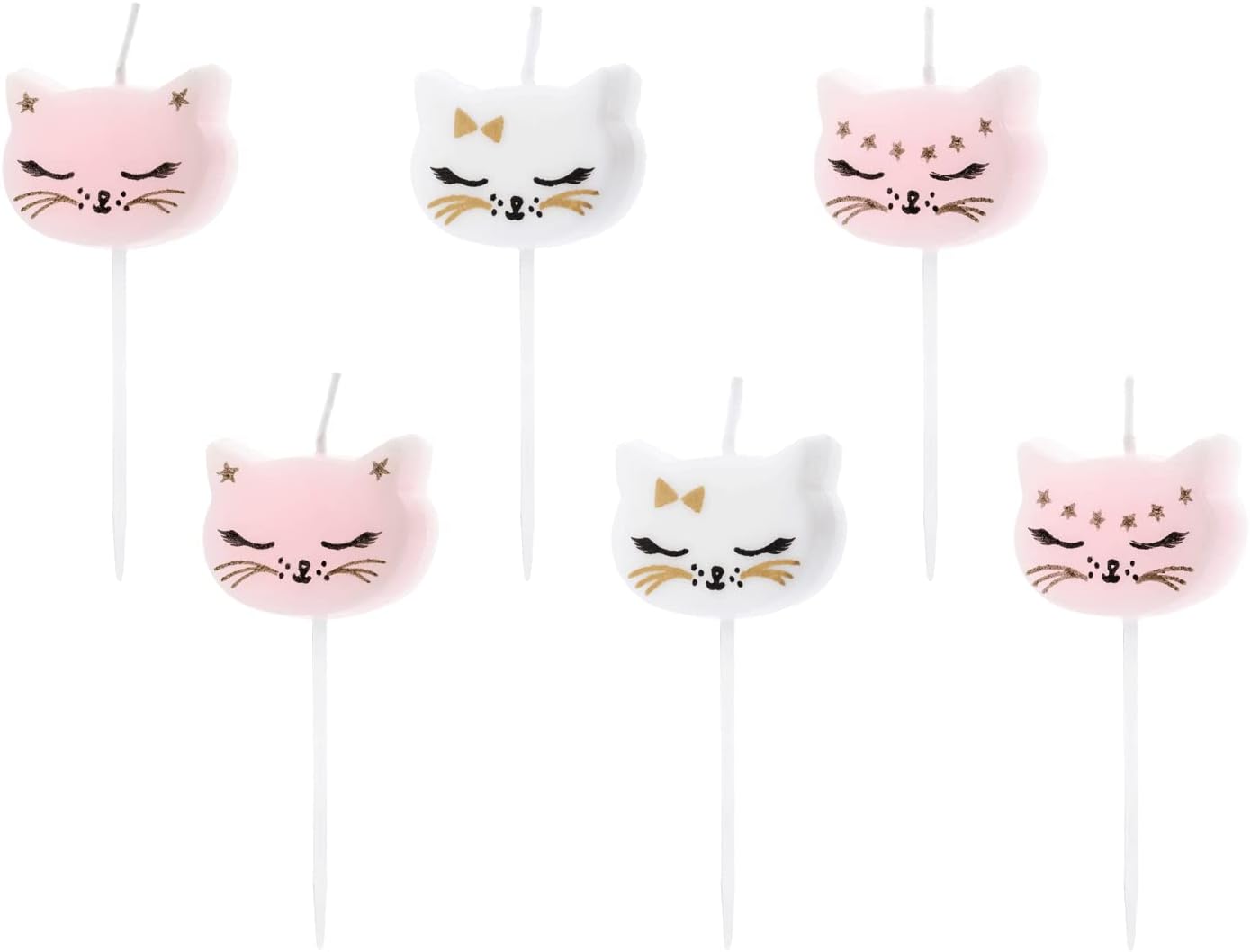 PartyDeco Geburtstagskerzen Kätzchen | 2 cm - 6 STK.