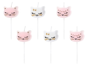 Shape Folienballon "Katze mit Sternen" Rosa/Gold | 48 x 36cm