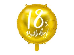 Folienballon Happy Birthday to You 35cm rund Helium Luftballon Kindergeburtstag Geburtstag weiß gold