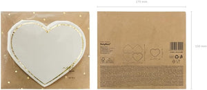 Servietten Herz 20 Stück 14x12cm 1/4-Falz 3-lagig Papierservietten Hochzeit Liebe weiß gold