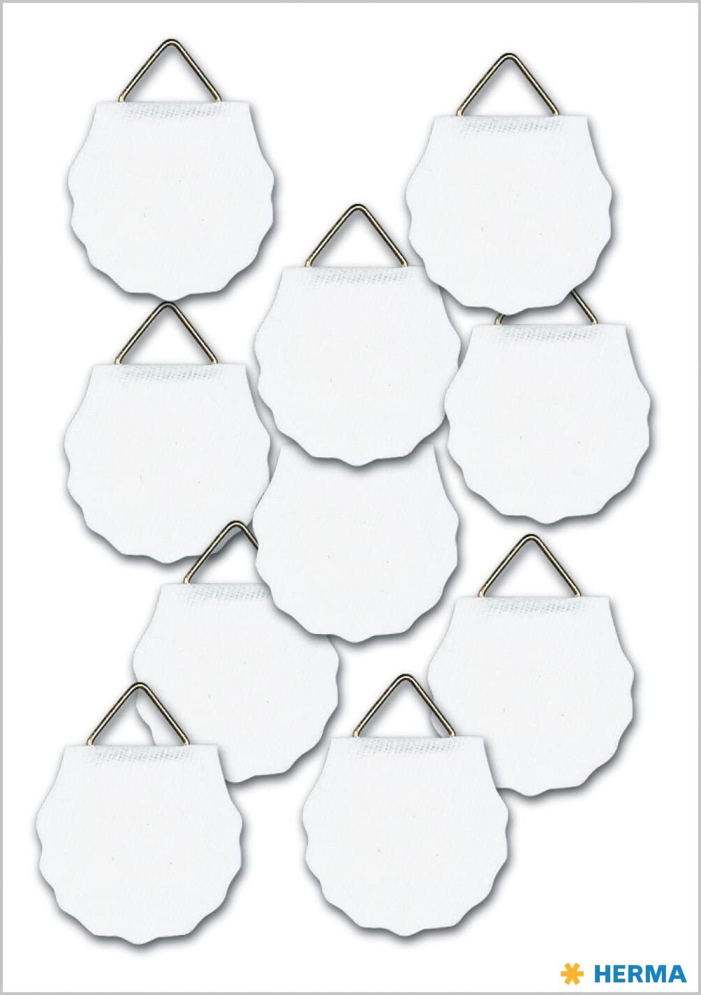 HERMA Bildaufhänger zum Kleben weiß groß, 6 Stück, Ø 55 mm, selbstklebend, Drahtseil Bildaufhängung ohne Bohren für die Wand, starke Papier Draht Aufhänger für Bilder Bilderrahmen bis 1200 g