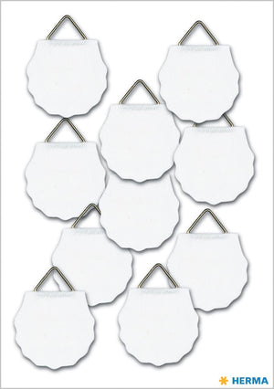 HERMA Bildaufhänger zum Kleben weiß groß, 6 Stück, Ø 55 mm, selbstklebend, Drahtseil Bildaufhängung ohne Bohren für die Wand, starke Papier Draht Aufhänger für Bilder Bilderrahmen bis 1200 g