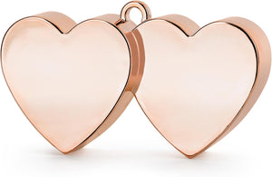 Ballongewicht Herzen 11,5x6cm - Beschwerer Gewichte für Helium Ballons Luftballons Heliumballons - Ballonhalter Ballonbeschwerer zur Hochzeit - Hochzeitsdeko & Partyzubehör - Rosegold