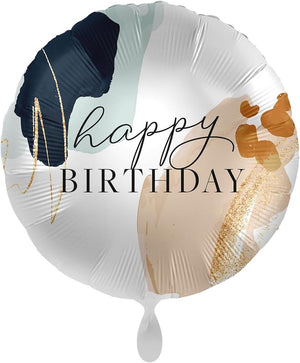 Folienballon Happy Birthday Ø 43cm Ballon für Helium oder Luft - Luftballon für Geburtstag | Folienluftballon als Geburtstagsdeko Glam Birthday Night
