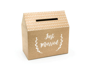 PartyDeco Geschenkbox, Gastgeschenk, Hochzeitsbox, Geldbox, Kartenbox - 24 x 24 x 24 cm - Geschenkkartenbox für Hochzeitsempfänge, Geburtstage, Abschlussfeiern, Braut- oder Babypartys - Gold