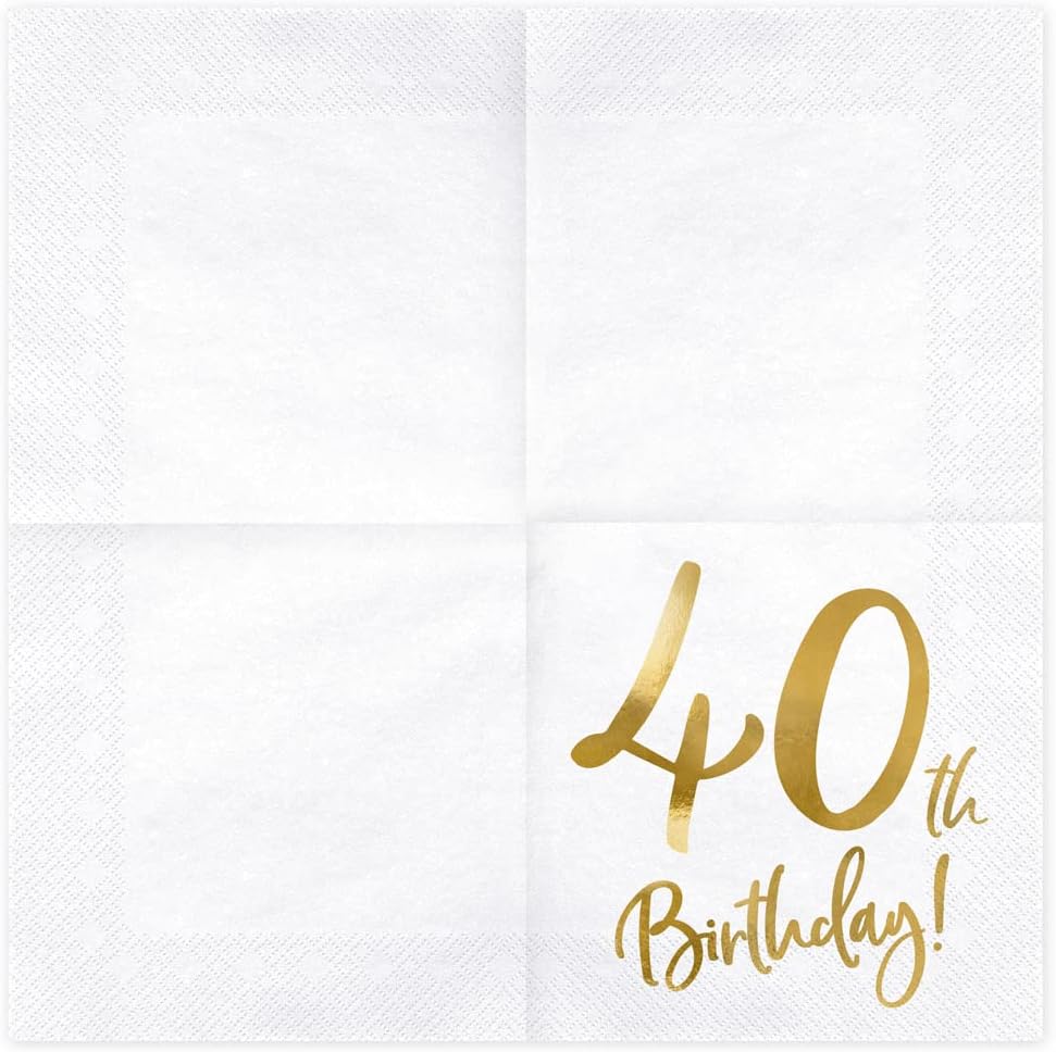 PartyDeco Servietten Birthday Gold 40th. 33x33cm/20St.