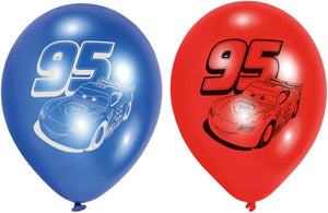 Amscan 999228 - 6 Latexballons Cars, Durchmesser 22,8 cm, Dekoration, Luftballon, Autos, Geburtstag, Themenparty