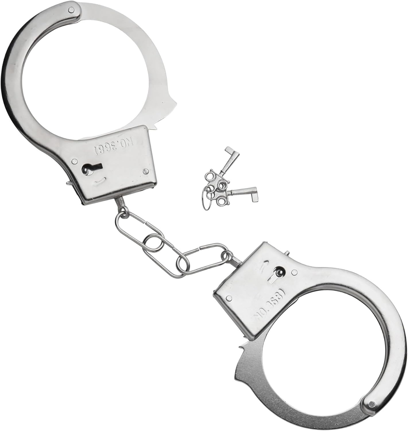 W WIDMANN MILANO Party Fashion - Metall Handschellen mit 2 Schlüsseln, Polizei Kostüm Accessoire für Karneval & Halloween