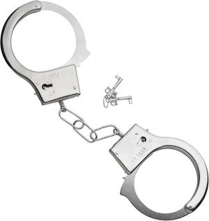 W WIDMANN MILANO Party Fashion - Metall Handschellen mit 2 Schlüsseln, Polizei Kostüm Accessoire für Karneval & Halloween