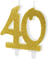Geburtstagskerze Glitter Gold - 10 cm | Ziffer ''40''