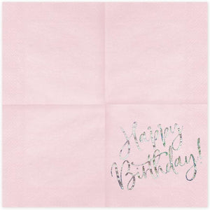 PartyDeco Servietten Happy Birthday 20 Stück 33x33cm 3-lagig Papierservietten Geburtstagsservietten