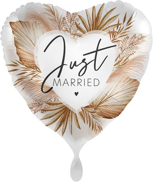 Hochzeitsballon Just Married Boho Stil Ø 43 cm Premium Satin Optik Heliumgeeignet Dekoballon Hochzeit Deko Geschenk 1 Stück