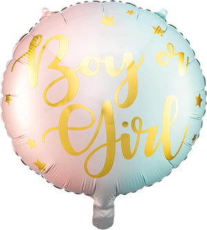 Folienballon 35cm Geschlecht Mädchen oder Junge für Helium geeignet Luftballon Babyparty rosa blau