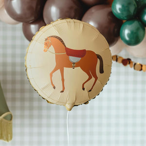 Runder Folienballon Pferd – Farbmix – 45 cm – Luft & Helium – Wiederverwendbar