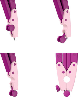 Pelikan griffix Schul-Zirkel, 150mm, mit Ersatzminen, Anspitzer und Spitzenschutz, Sweet Berry, 1 Stück
