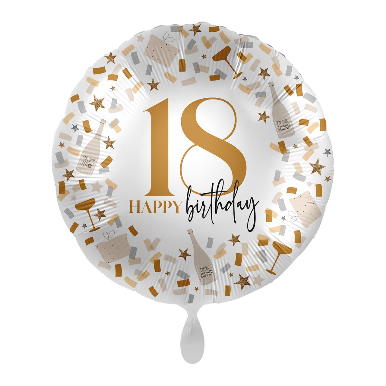 Helium Folienballon von 18 bis 80 als Deko oder Geschenk für Geburtstag und Jubiläum | 43cm groß | Zahlen Partydeko Party Deko Happy Birthday, Edition: 50. Geburtstag