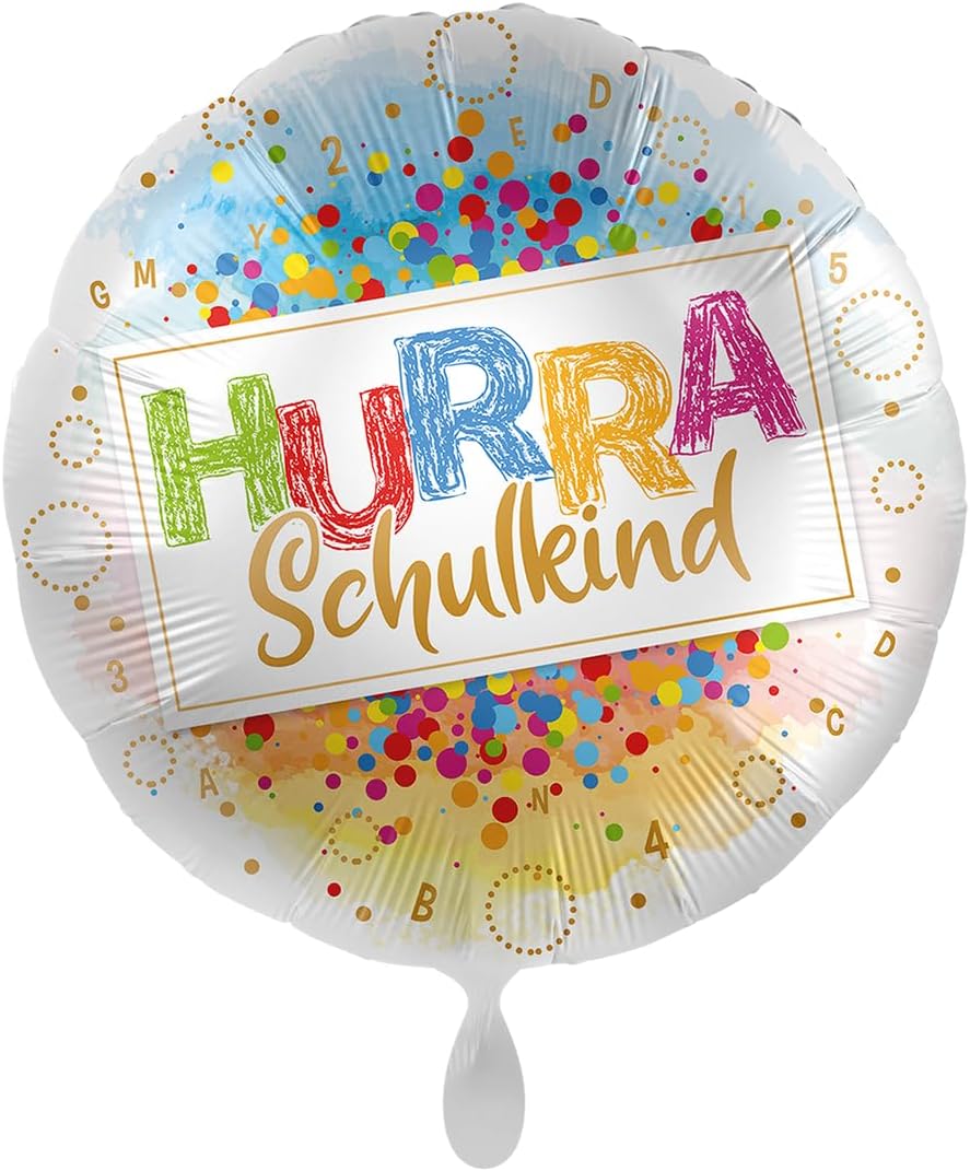 Folienballon Ballon Hurra Schulkind rund