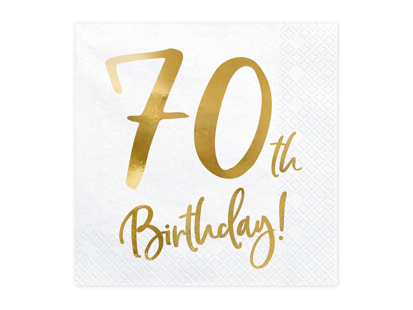 Servietten 50. Geburtstag 33x33 cm 3-lagig 20 Stück Papierservietten Servierten für Geburtstag und Party weiß Gold Bedruckt
