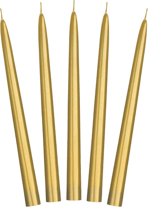 PartyDeco Spitzkerze 24 cm 10Stk. | Gold Metallic