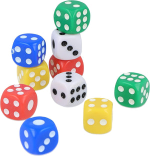 HENBRANDT Sechsseitiges Würfelset Farbiges Würfelspiel (D6) 10er-Pack