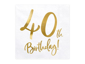 PartyDeco Servietten Birthday Gold 30th. 33x33cm/20St.