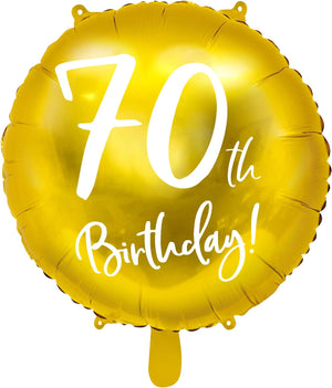 ABC18 Folienballon "70th Birthday" | Ø 45 cm Gold