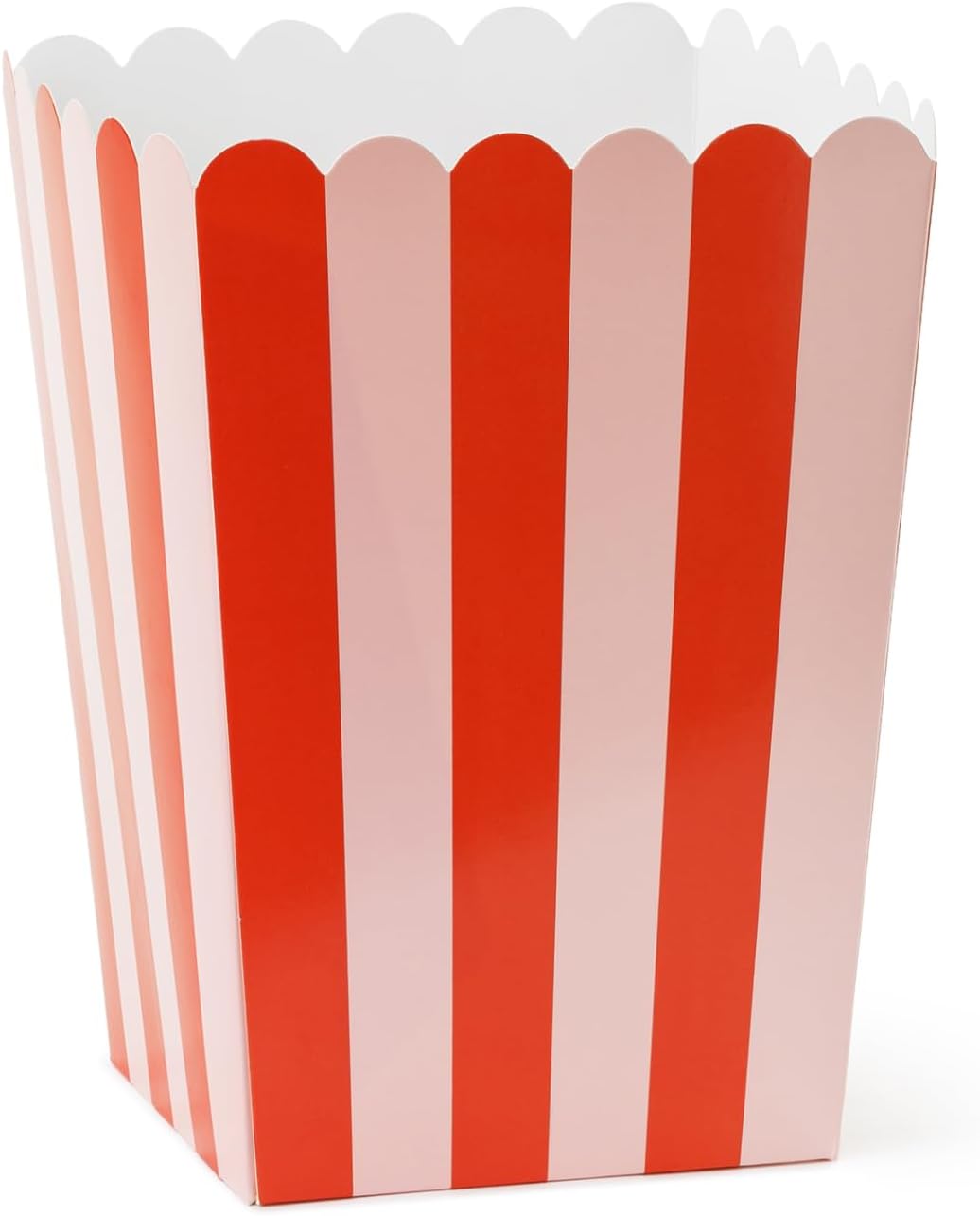 Popcorntüten gestreift 11x15,5cm 6er Set - Candy Bar/Salty Bar Tüten für Süßigkeiten und Party Snacks - Popcorn Behälter für Hochzeit Kindergeburtstag Filmabend Mottoparty - Rosa Rot