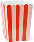 Popcorntüten gestreift 11x15,5cm 6er Set - Candy Bar/Salty Bar Tüten für Süßigkeiten und Party Snacks - Popcorn Behälter für Hochzeit Kindergeburtstag Filmabend Mottoparty - Rosa Rot