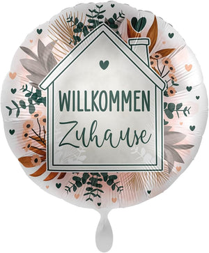 Folienballon * WILLKOMMEN ZUHAUSE * als Deko und Geschenk bei Wiederkehr und Genesung | Größe: 43cm | Partydeko Luftballon Ballon