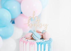 Torten Topper "oh baby" Tortenstecker Kuchenaufsatz aus Holz für Babyparty Geburtstag uvm