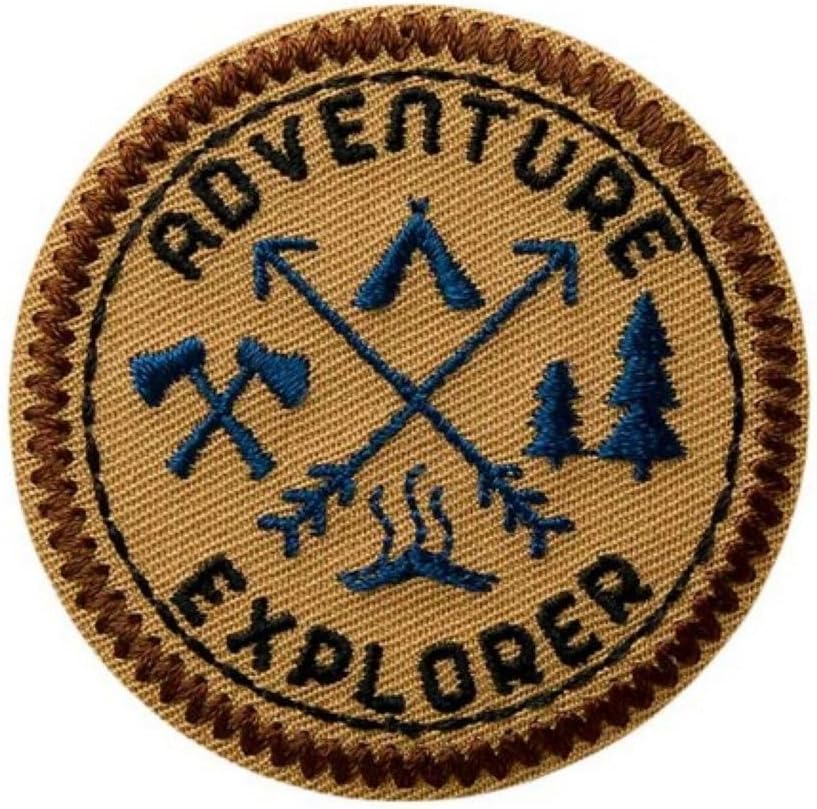 Mono-Quick Bügelbild Aufnäher Patch Applikation zum Aufbügeln Outdoor Adventure Explorer 5,3 cm